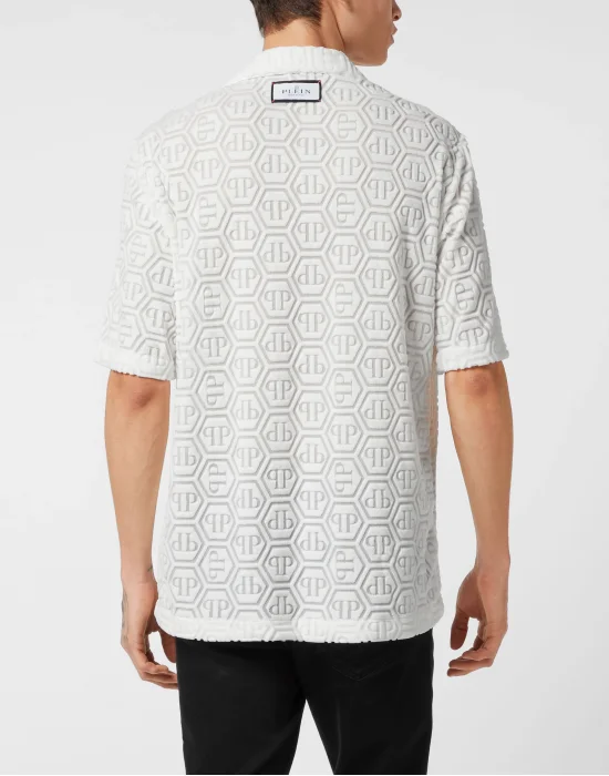 Shirt SS Bowling Fit Jacquard Monogram