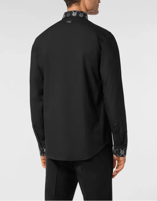Shirt Sugar Daddy Cut LS Monogram Strass
