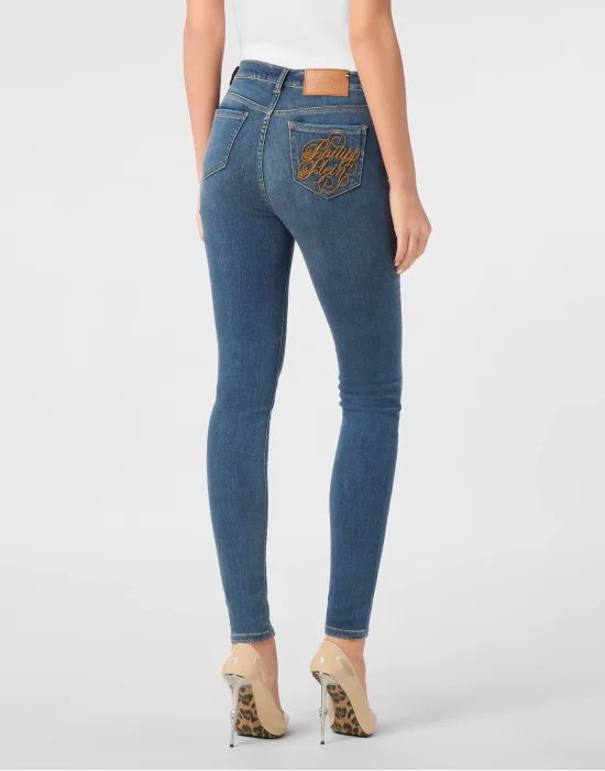 Denim High Waist Jegging Logo