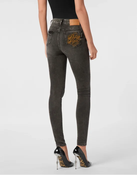 Denim High Waist Jegging Logo