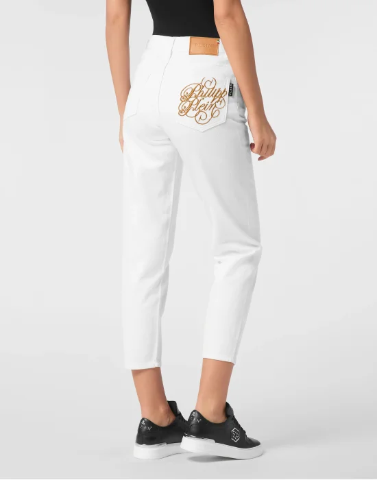 Denim Trousers Mom Fit Logo