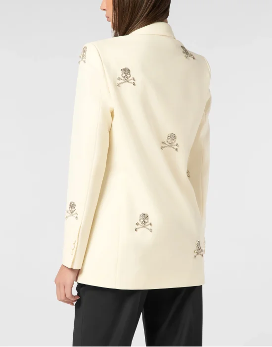 Blazer Boyfriend Fit Skull Strass