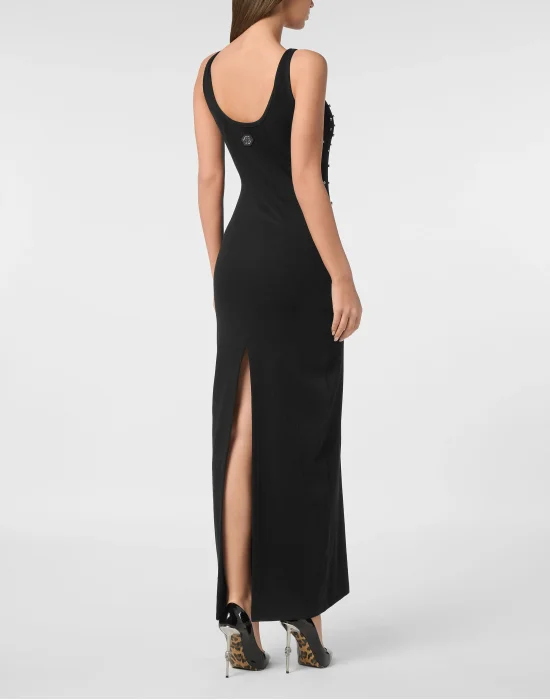 Jersey Rib Long Dress Stones