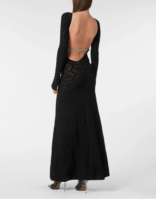 Long Dress Knitted Monogram
