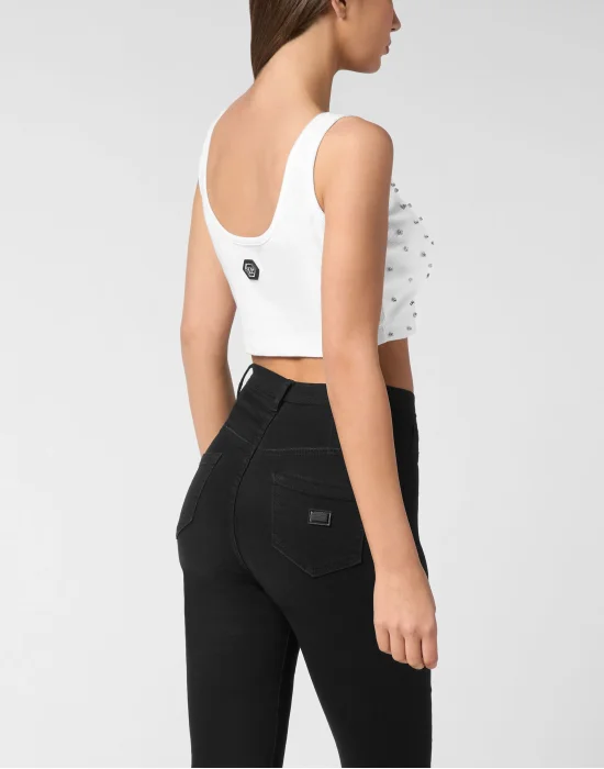 Jersey Rib Cropped Top Stones