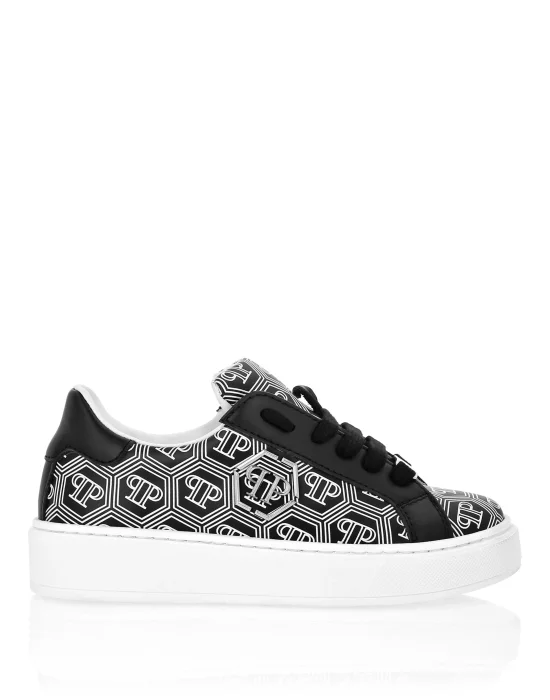 Leather Lo-Top Sneakers Hexagon Monogram
