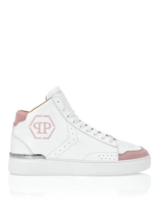 Leather Mid-Top Sneakers Hexagon