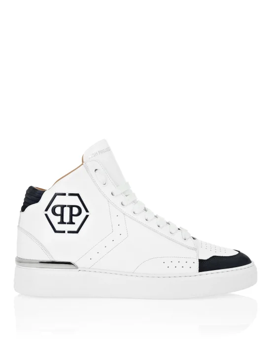 Leather Mid-Top Sneakers Hexagon