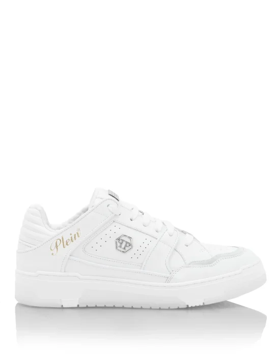 Mix Leather Lo-Top Sneakers Hexagon