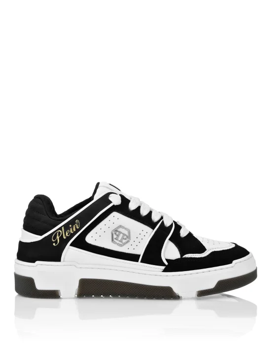 Mix Leather Lo-Top Sneakers Hexagon