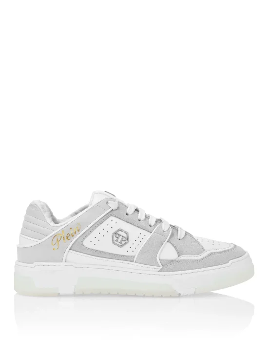 Mix Leather Lo-Top Sneakers Hexagon