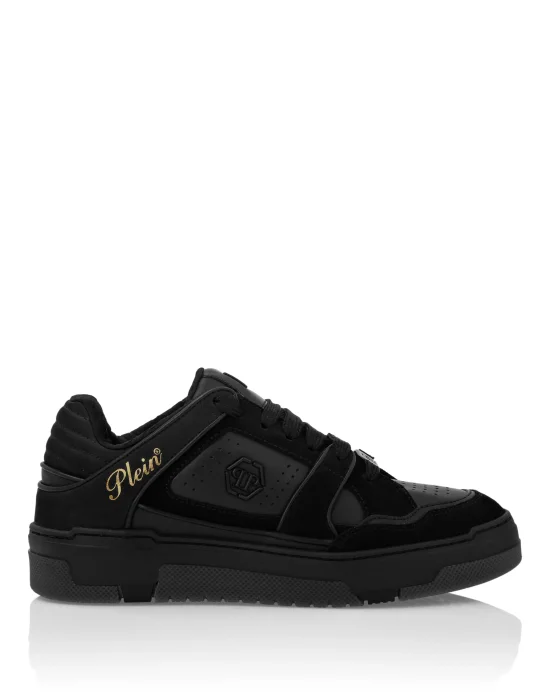 Mix Leather Lo-Top Sneakers Hexagon