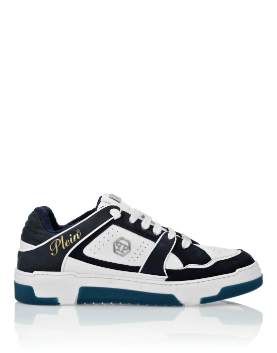 Mix Leather Lo-Top Sneakers Hexagon