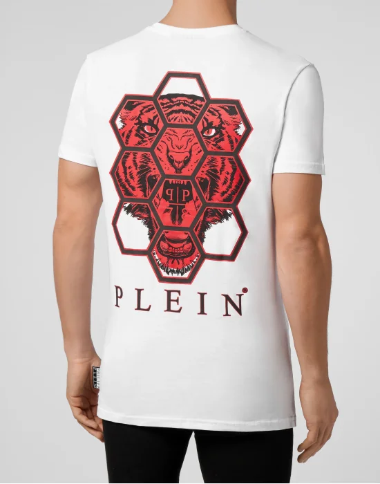 T-shirt V-Neck SS Hexagon tiger
