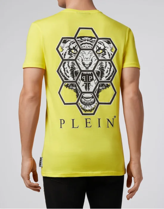 T-shirt V-Neck SS Hexagon tiger