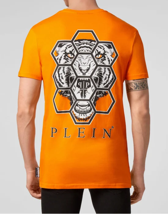 T-shirt V-Neck SS Hexagon tiger