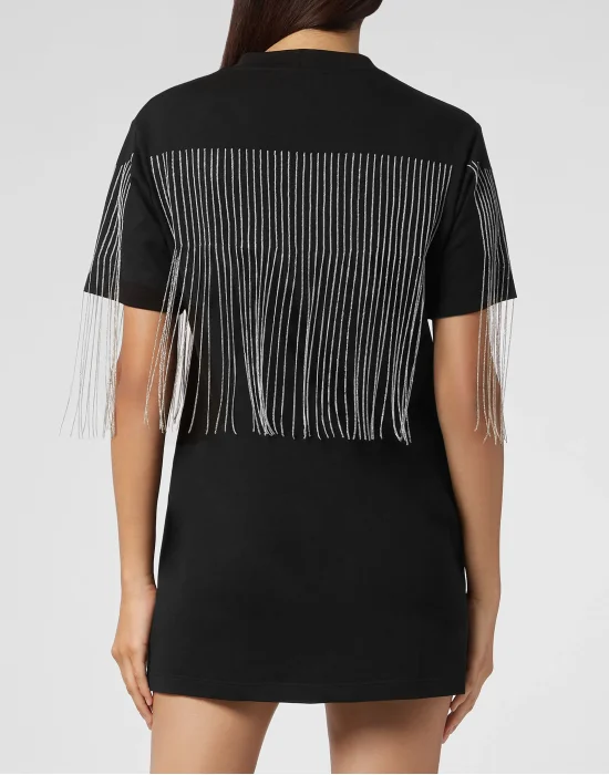 T-Shirt Short Dresses Fringe