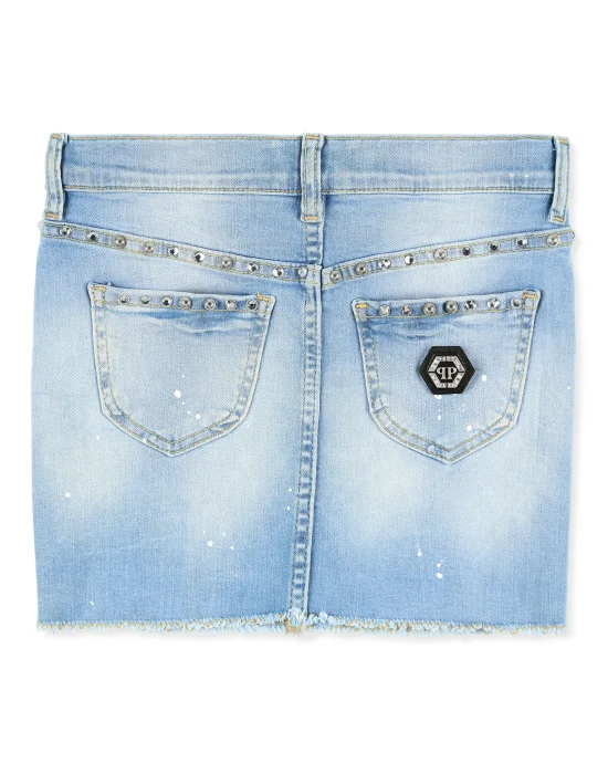 Denim Skirt Crystal