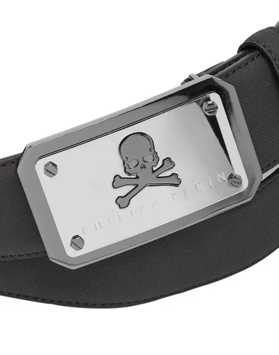 Leather Belt Skull and Plein