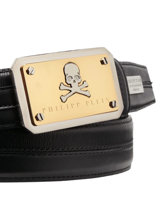 Leather Belt Skull and Plein