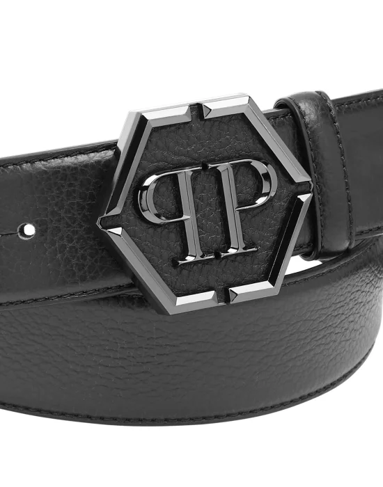 Leather Belt Hexagon