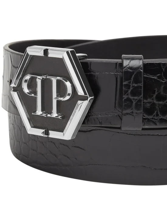 Leather Belt Hexagon