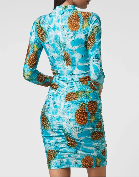 Short Dress LS Pineapple Skies