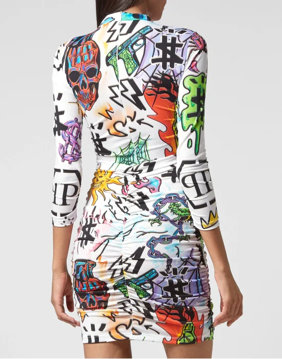 Short Dress LS Tattoo Monogram