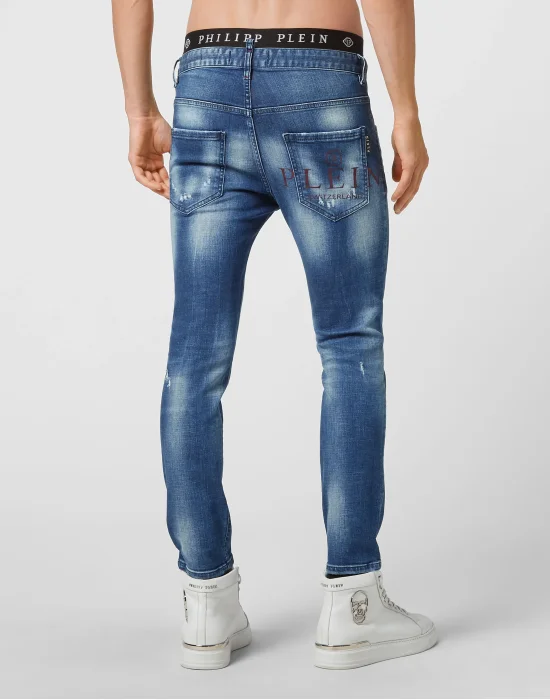 Denim Trousers Skinny Destroyed Iconic Plein