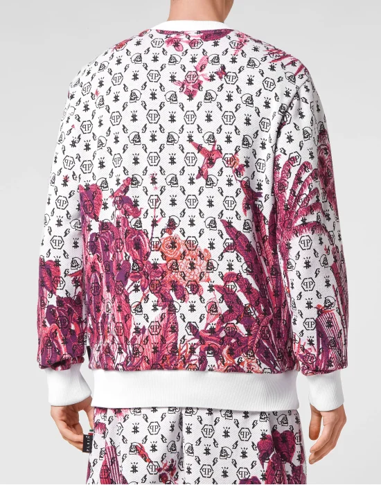 Sweatshirt Round Neck LS Flowers