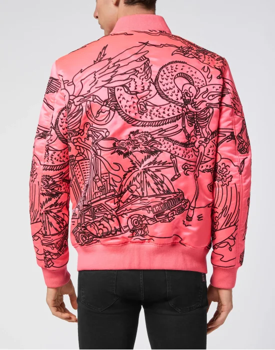 Satin Bomber Skeleton tattoo