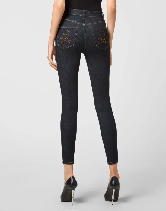 Denim Skinny Trouser  Skull