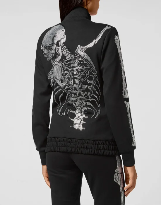 Jogging Jacket Full Zip Crystal Stones Skeleton