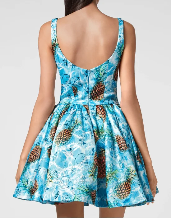 Duchesse Short Dress Pineapple Skies