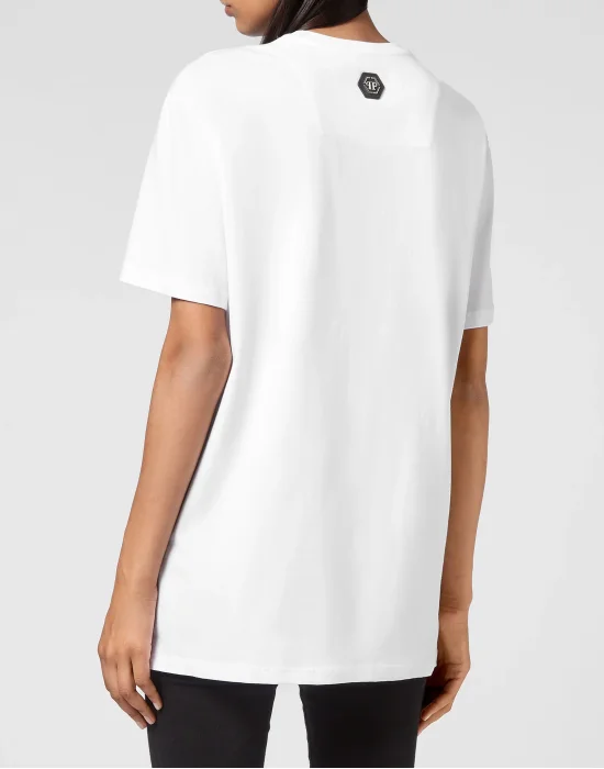 T-shirt Round Neck SS Tattoo Patches with Crystals