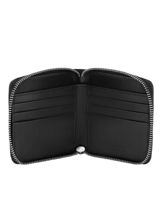 Croco Embossed Mini Round Zip Wallet