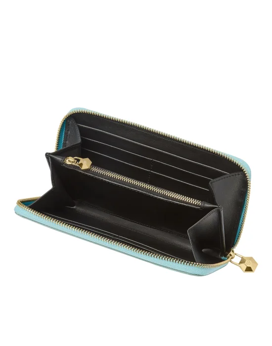 Croco Embossed Round Zip Wallet