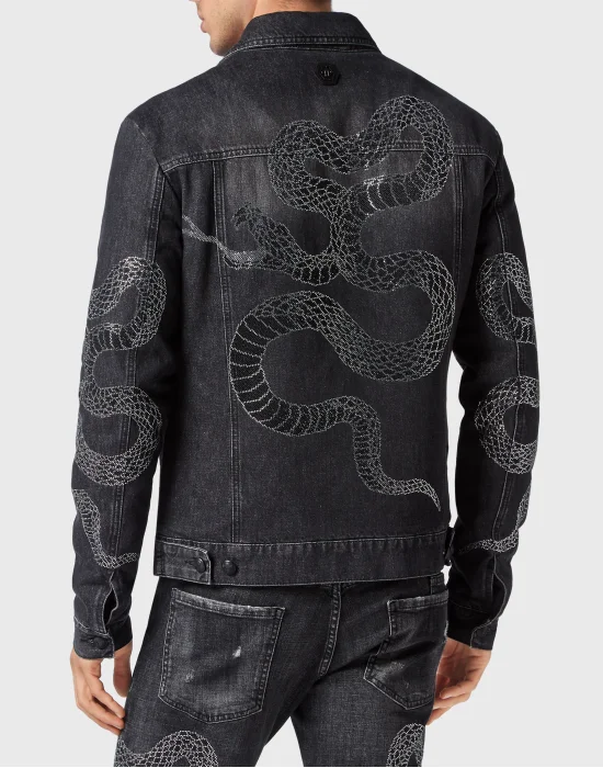 Denim Zip Jacket Snake