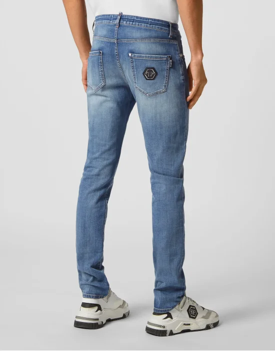 Denim Trousers Super Straight Cut Premium Hexagon