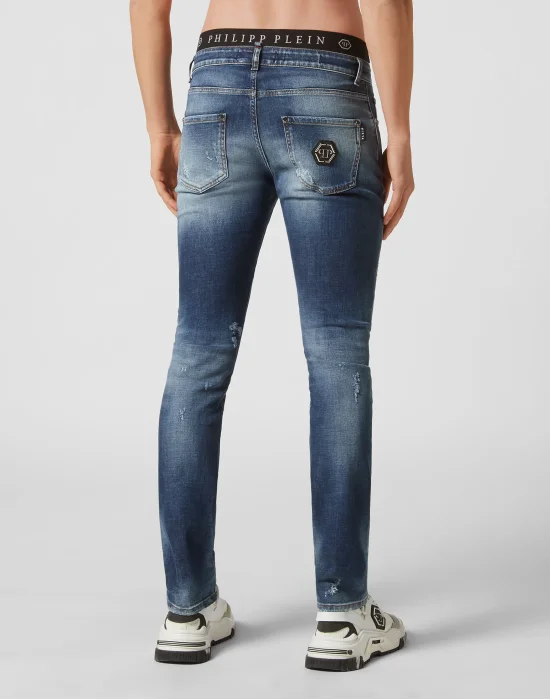 Denim Trousers Super Straight Cut Premium Hexagon