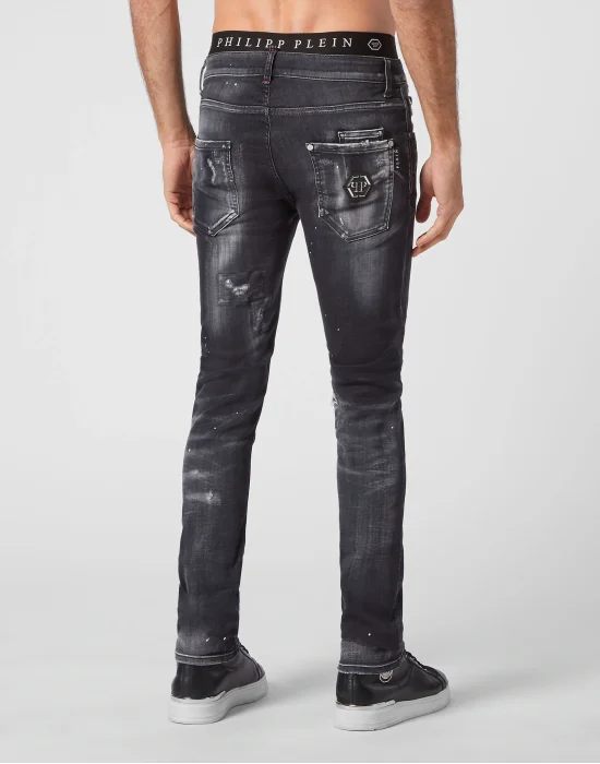 Denim Trousers Super Straight Cut Premium Hexagon
