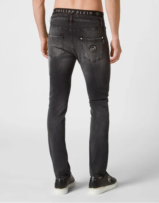 Denim Trousers Super Straight Cut Premium Hexagon