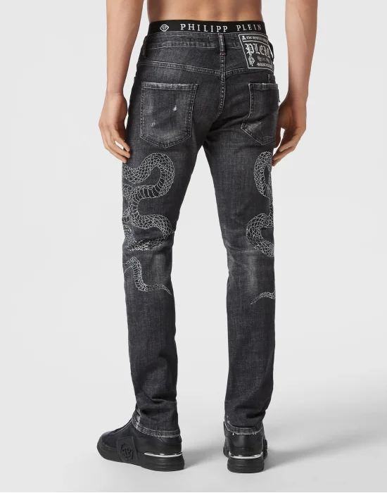 Denim Trousers Super Straight Cut Snake