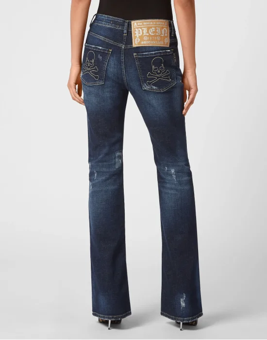 Denim Trousers Flare fit Skull&Bones