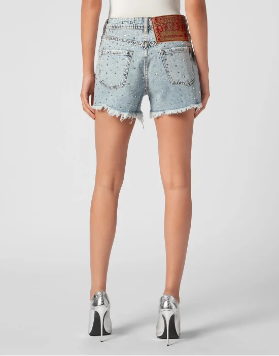 Denim Hot Pants Crystal Rain
