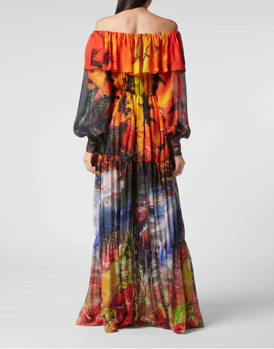 Long Dress Plisse Hawaii