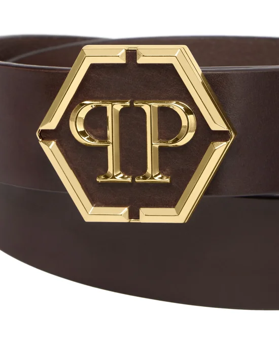 Leather Belt Hexagon