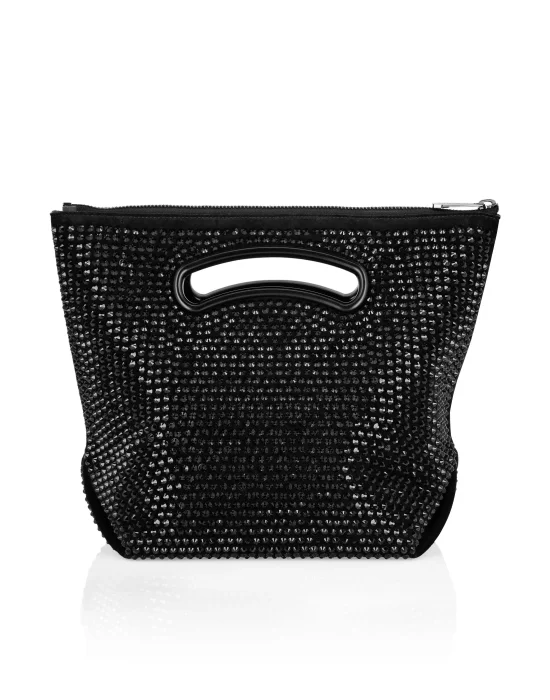 Medium Suede Shoulder Bag Crystal