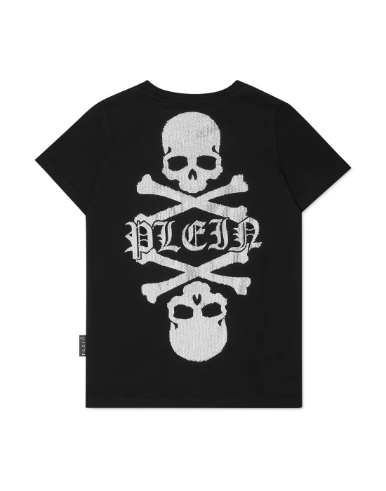 T-shirt Round Neck SS with Crystals Skull&Bones