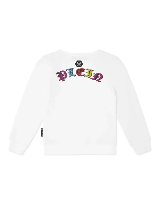 Oversized Sweatshirt with Crystals Smile